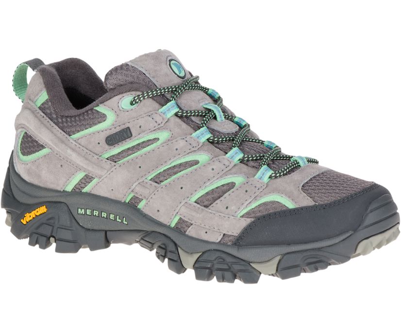 Buty Merrell Moab 2 Wasserdicht - Buty Trekkingowe Damskie Merrell - Jasny Szare/Mięta [URACX-7028]